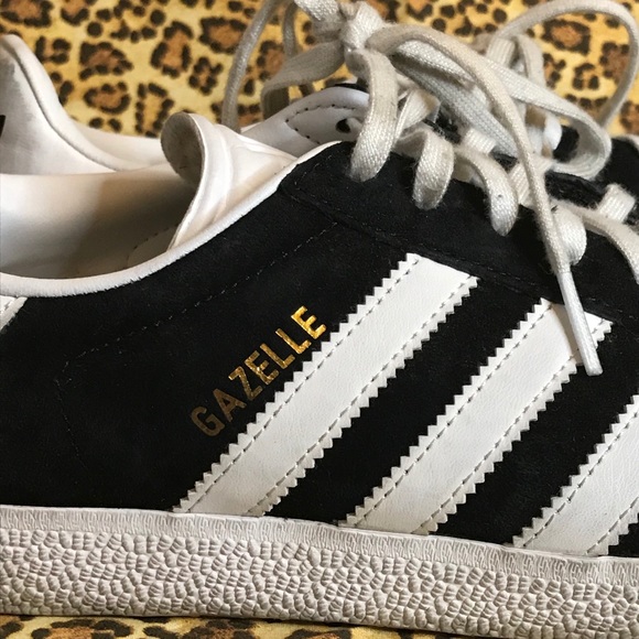 Adidas Gazelle Suede & Leather Trainers Bk/Wh 8.5 - Picture 5 of 8